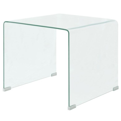 Table basse 49,5 x 50 x 45 cm Verre trempé Transparent