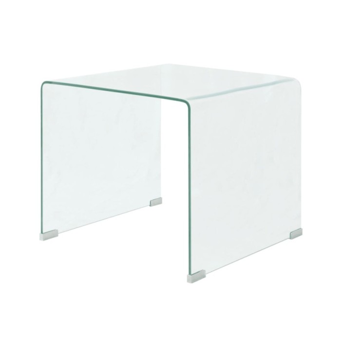 Table basse 49,5 x 50 x 45 cm Verre trempé Transparent