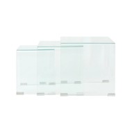 Ensemble de tables gigognes 3 Pièces Verre trempé Transparent