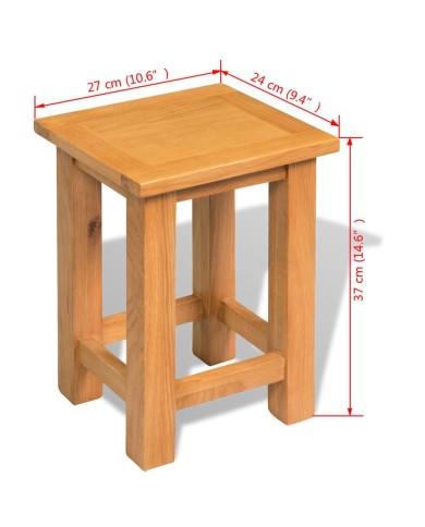 Table d'appoint 27 x 24 x 37 cm Bois de chêne massif