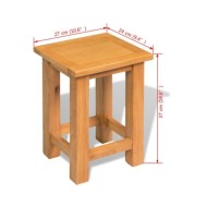 Table d'appoint 27 x 24 x 37 cm Bois de chêne massif