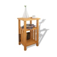 Table d'appoint avec étagère à revues Chêne massif 27x35x55 cm  