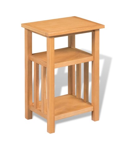 Table d'appoint avec étagère à revues Chêne massif 27x35x55 cm  