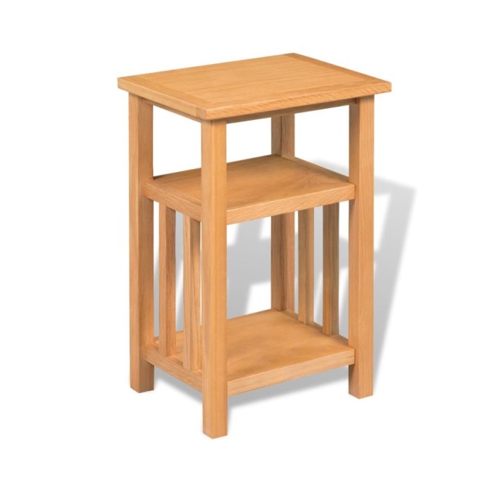 Table d'appoint avec étagère à revues Chêne massif 27x35x55 cm  