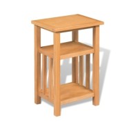 Table d'appoint avec étagère à revues Chêne massif 27x35x55 cm  