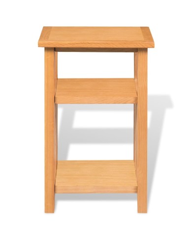 Table d'appoint avec étagère à revues Chêne massif 27x35x55 cm  