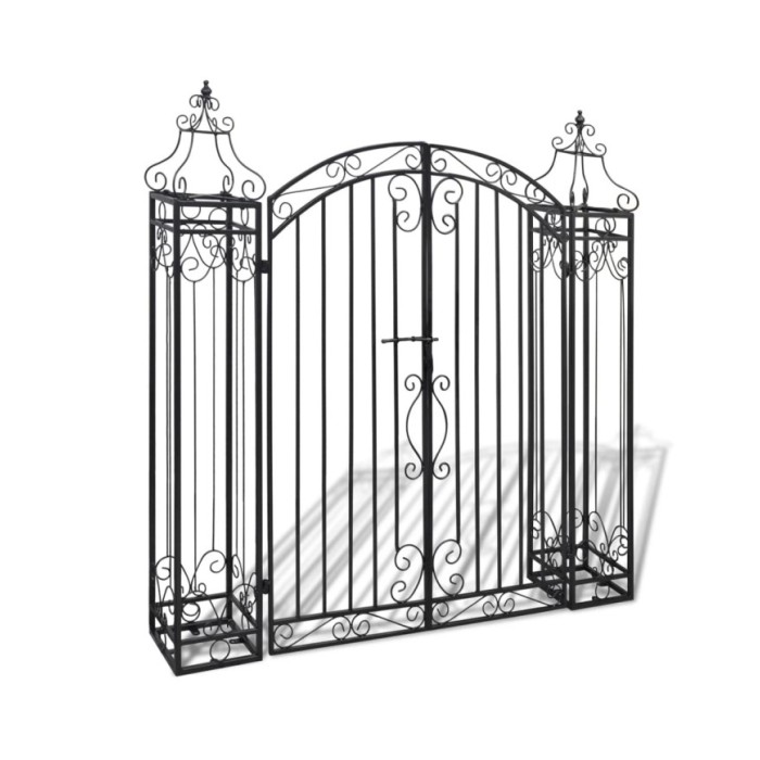 Portillon ornemental de jardin Fer forgé 122 x 20,5 x 134 cm  