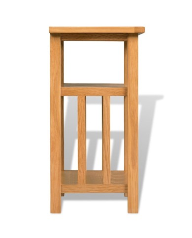 Table d'appoint avec étagère à revues Chêne massif 27x35x55 cm  