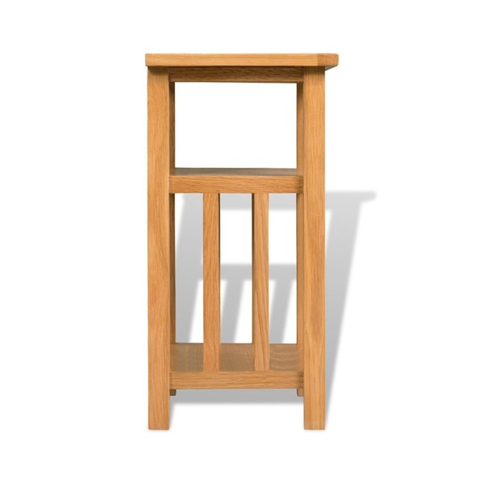 Table d'appoint avec étagère à revues Chêne massif 27x35x55 cm  