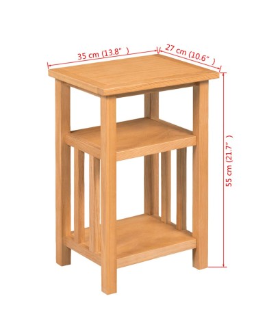 Table d'appoint avec étagère à revues Chêne massif 27x35x55 cm  