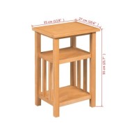 Table d'appoint avec étagère à revues Chêne massif 27x35x55 cm  