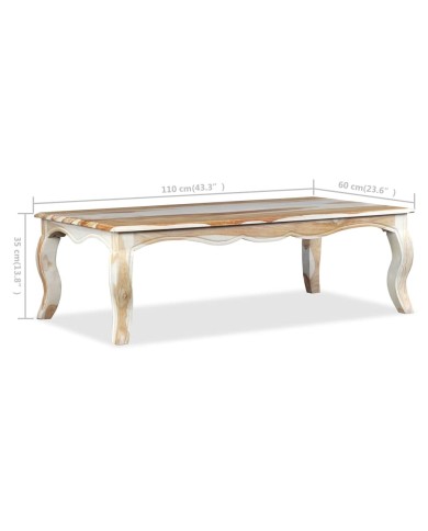 Table basse Bois massif de Sesham 110 x 60 x 35 cm