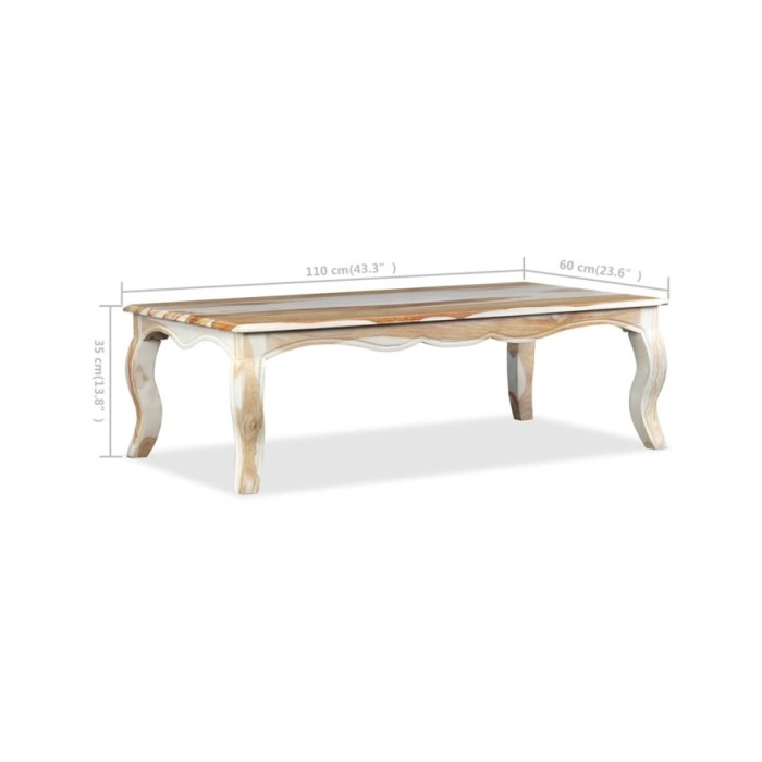 Table basse Bois massif de Sesham 110 x 60 x 35 cm