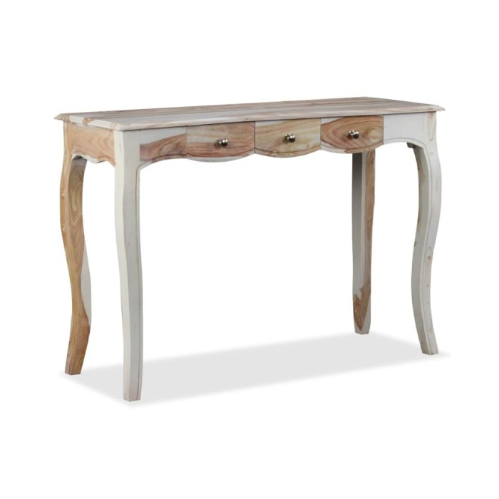 Table console et 3 tiroirs Bois de Sesham massif 110x40x76 cm