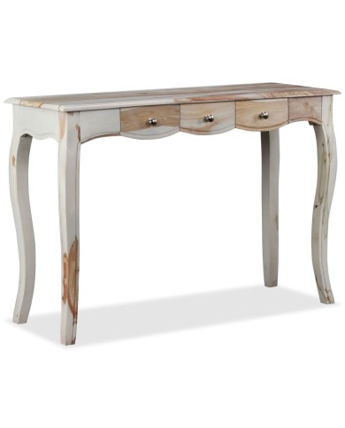 Table console et 3 tiroirs Bois de Sesham massif 110x40x76 cm