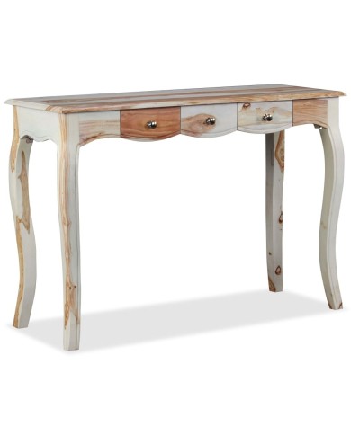 Table console et 3 tiroirs Bois de Sesham massif 110x40x76 cm