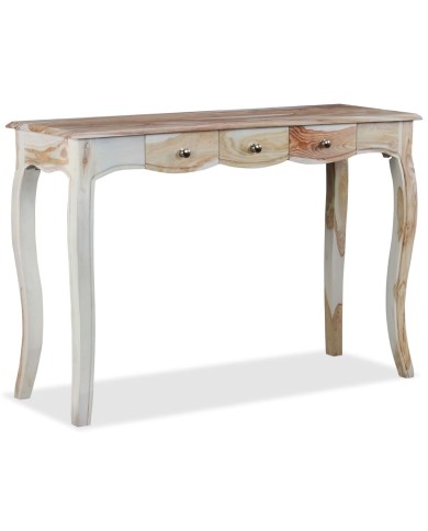 Table console et 3 tiroirs Bois de Sesham massif 110x40x76 cm