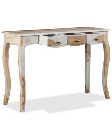 Table console et 3 tiroirs Bois de Sesham massif 110x40x76 cm
