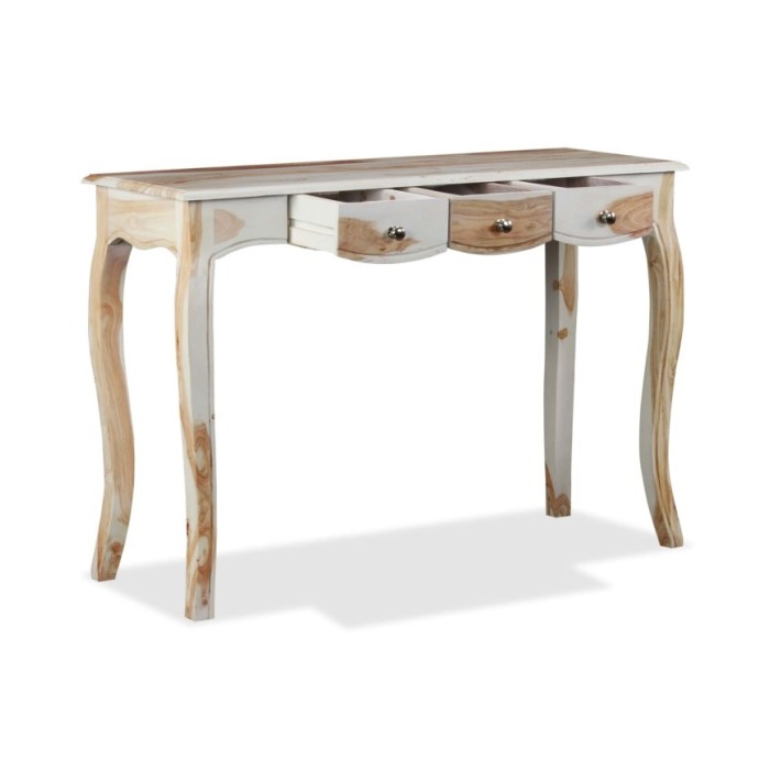 Table console et 3 tiroirs Bois de Sesham massif 110x40x76 cm