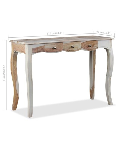 Table console et 3 tiroirs Bois de Sesham massif 110x40x76 cm