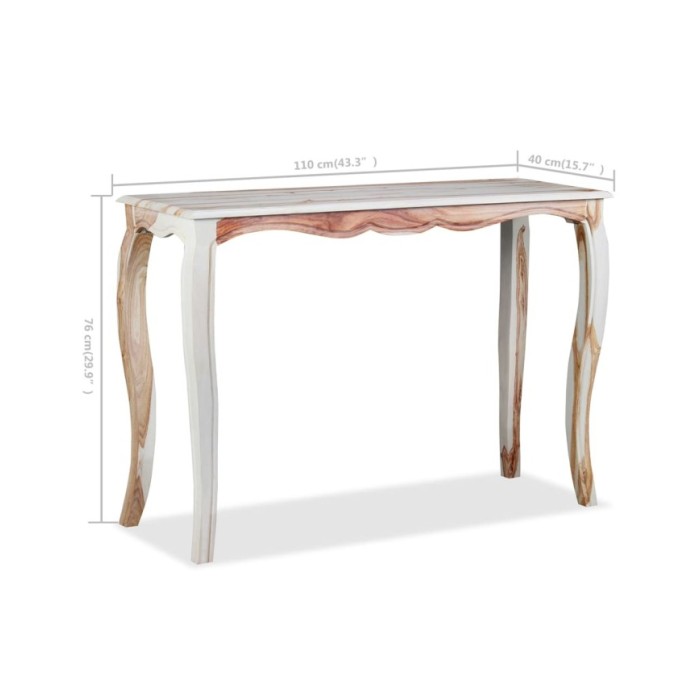 Table console Bois de Sesham massif 110 x 40 x 76 cm