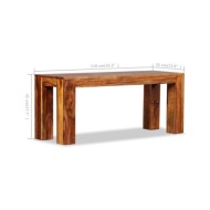 Banc Bois de Sesham massif 110 x 35 x 45 cm