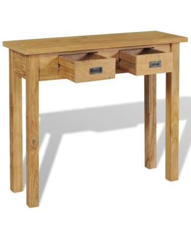 Table console Teck massif 90 x 30 x 80 cm