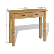 Table console Teck massif 90 x 30 x 80 cm