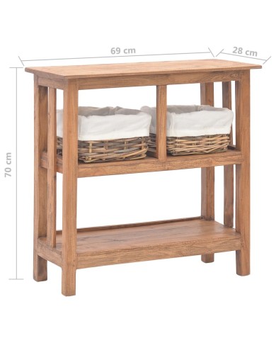 Table console Bois de récupération massif 69 x 28 x 70 cm