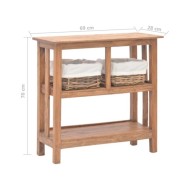 Table console Bois de récupération massif 69 x 28 x 70 cm