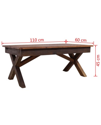 Table basse Bois de récupération massif 110 x 60 x 45 cm