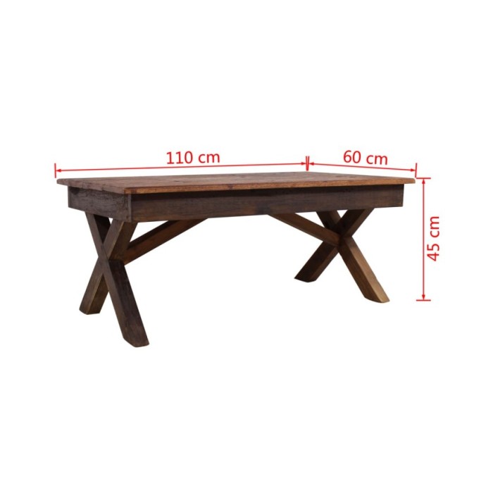 Table basse Bois de récupération massif 110 x 60 x 45 cm