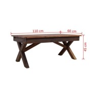 Table basse Bois de récupération massif 110 x 60 x 45 cm