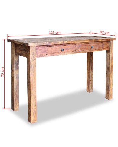 Table console Bois de récupération massif 123 x 42 x 75 cm