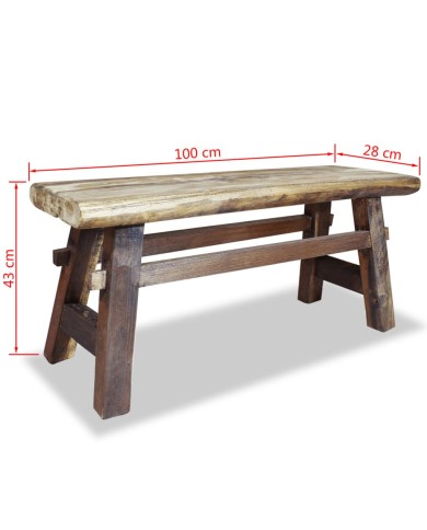 Banc Bois de récupération massif 100 x 28 x 43 cm