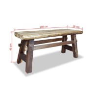 Banc Bois de récupération massif 100 x 28 x 43 cm