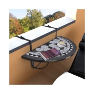Table suspendue de balcon Noir et blanc Mosaïque 