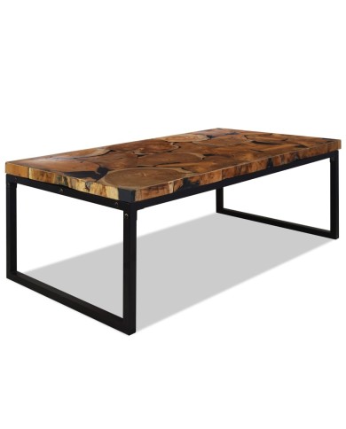 Table basse Teck Résine 110 x 60 x 40 cm