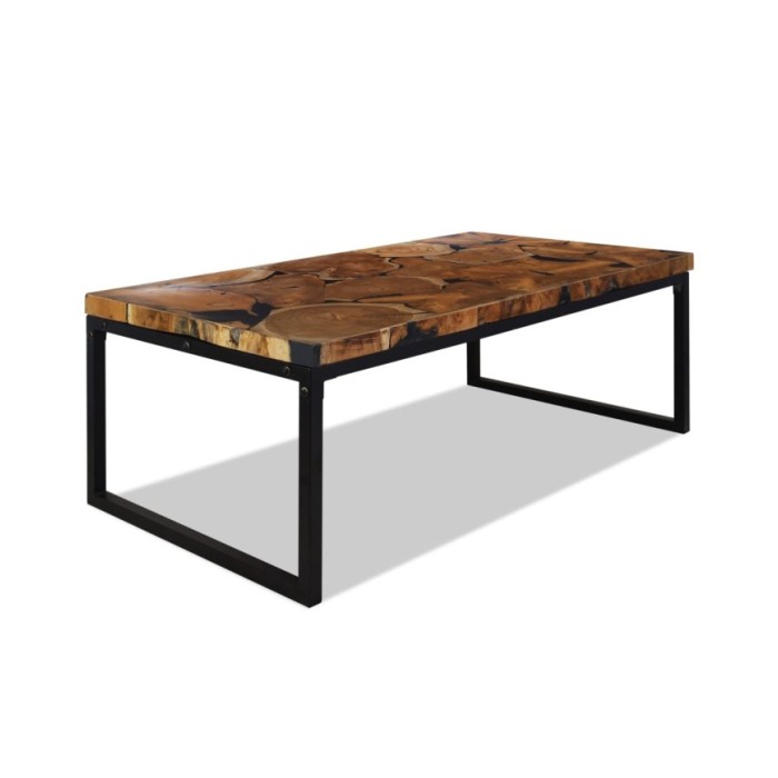 Table basse Teck Résine 110 x 60 x 40 cm