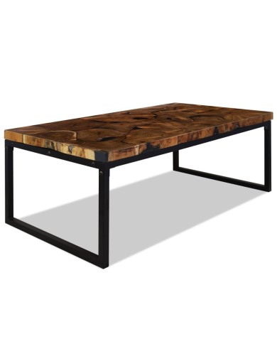 Table basse Teck Résine 110 x 60 x 40 cm