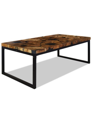 Table basse Teck Résine 110 x 60 x 40 cm