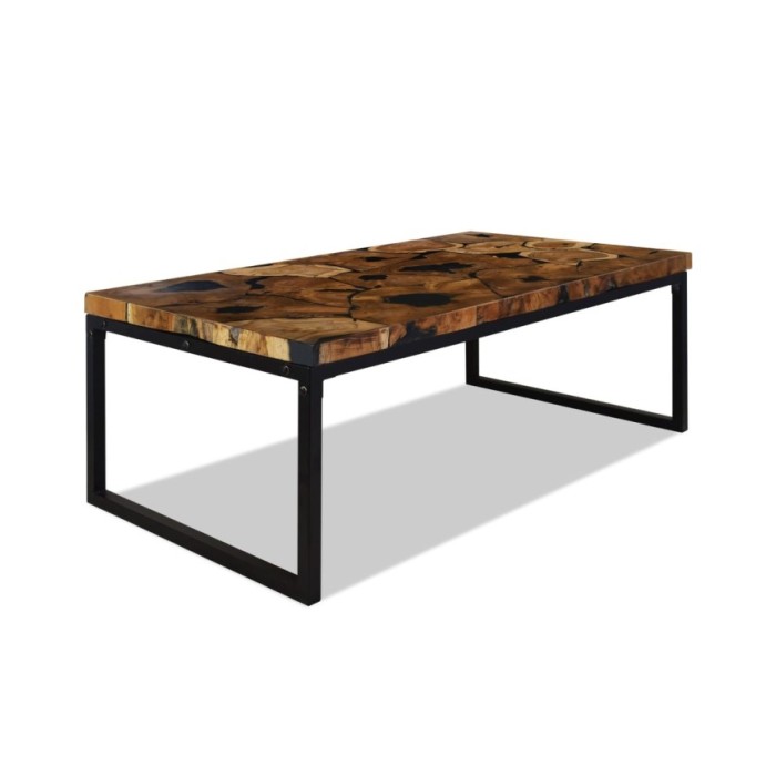 Table basse Teck Résine 110 x 60 x 40 cm