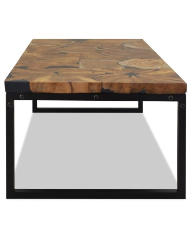 Table basse Teck Résine 110 x 60 x 40 cm