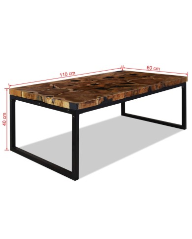 Table basse Teck Résine 110 x 60 x 40 cm