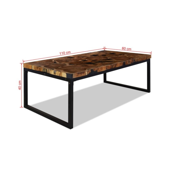 Table basse Teck Résine 110 x 60 x 40 cm