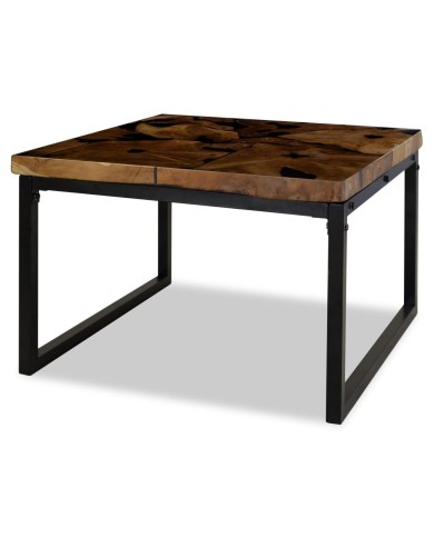 Table basse Teck Résine 60 x 60 x 40 cm