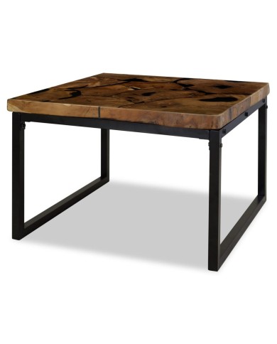 Table basse Teck Résine 60 x 60 x 40 cm