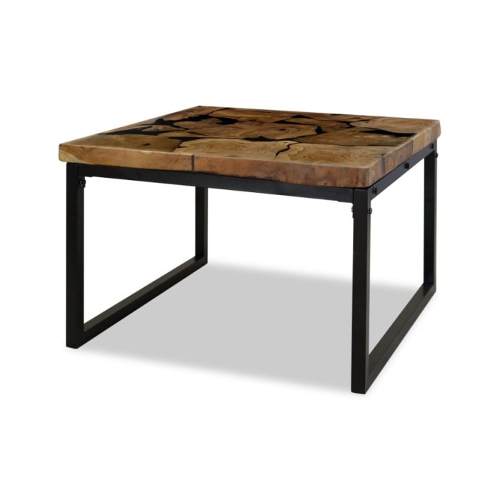 Table basse Teck Résine 60 x 60 x 40 cm