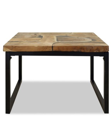 Table basse Teck Résine 60 x 60 x 40 cm
