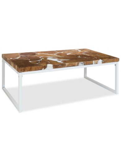 Table basse Teck Résine 110 x 60 x 40 cm